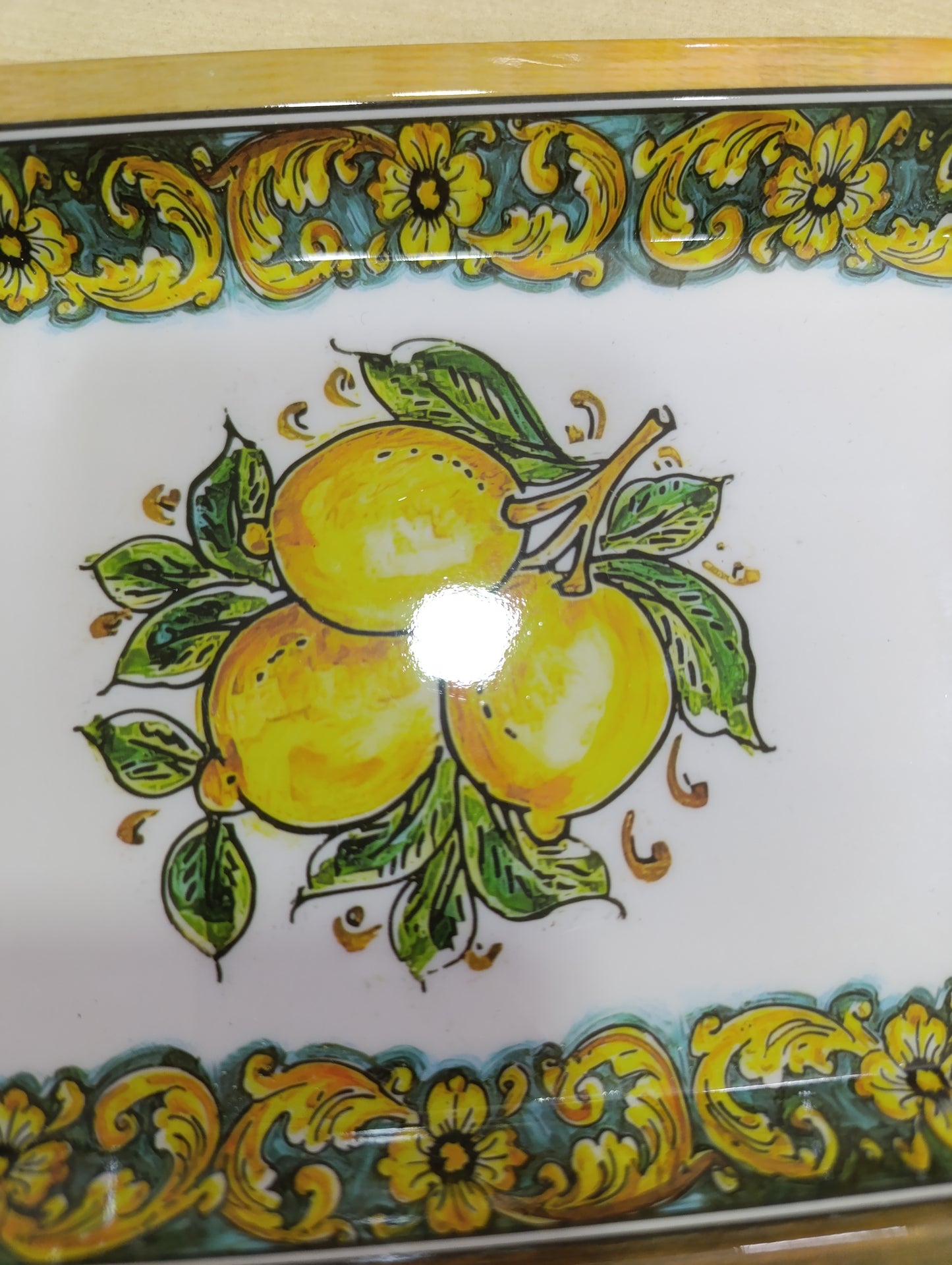 Vassoio Bavaria in Plastica con Limoni - Stile Maiolica Costiera Amalfitana