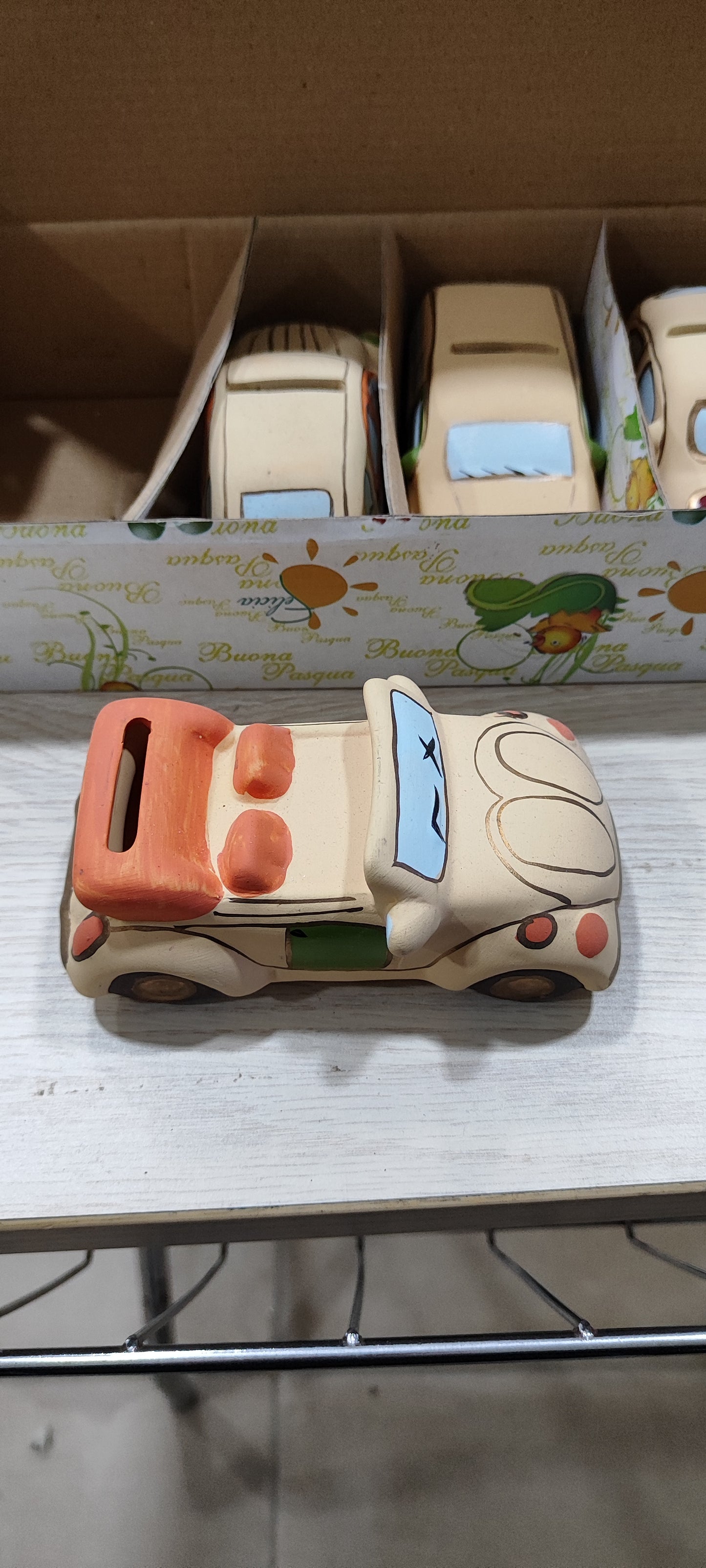 Macchinine orsetto e maialini in terra cotta a 1 euro