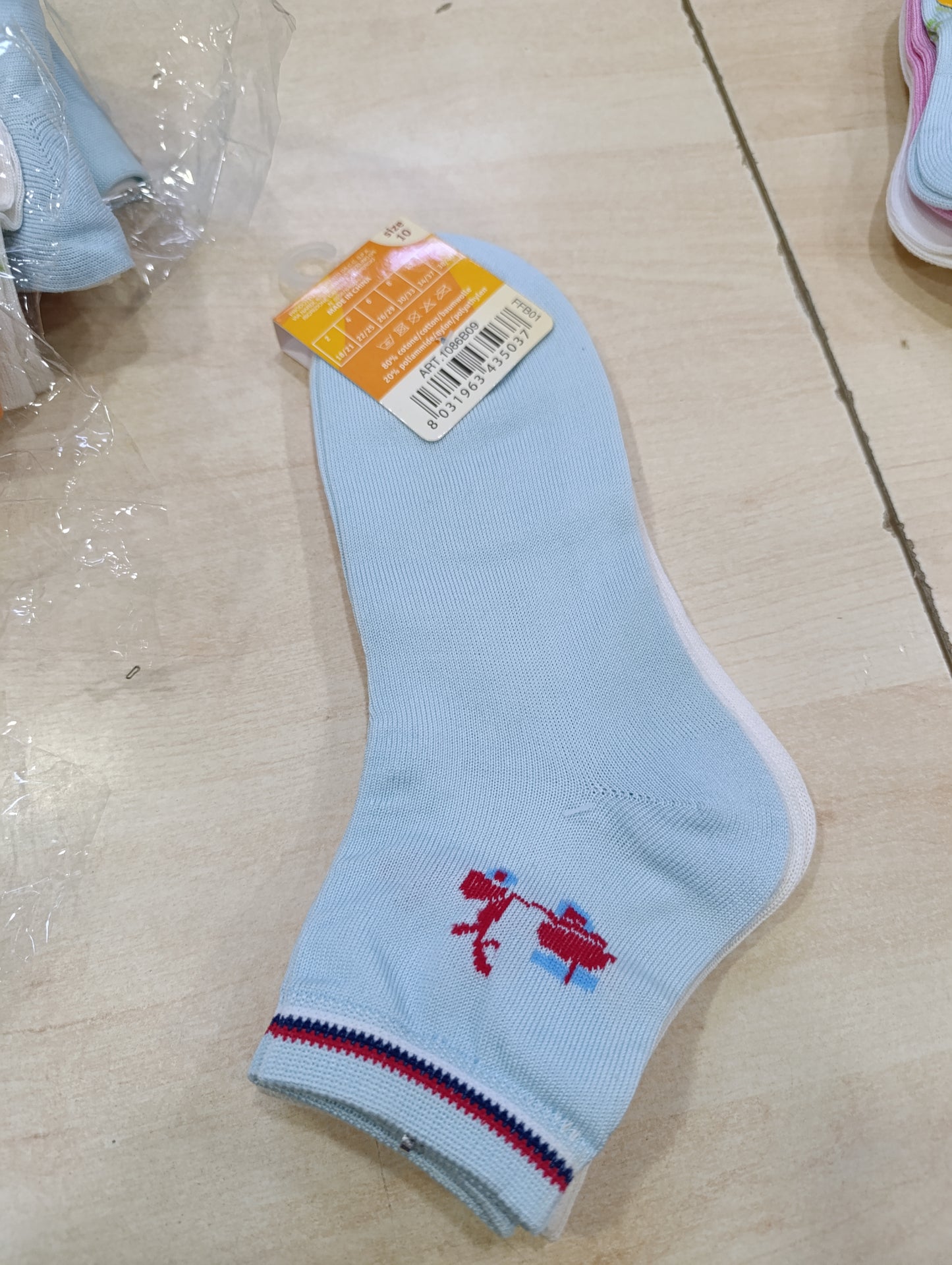 Calzini bambina in cotone a 1 euro pacco da 3 pezzi