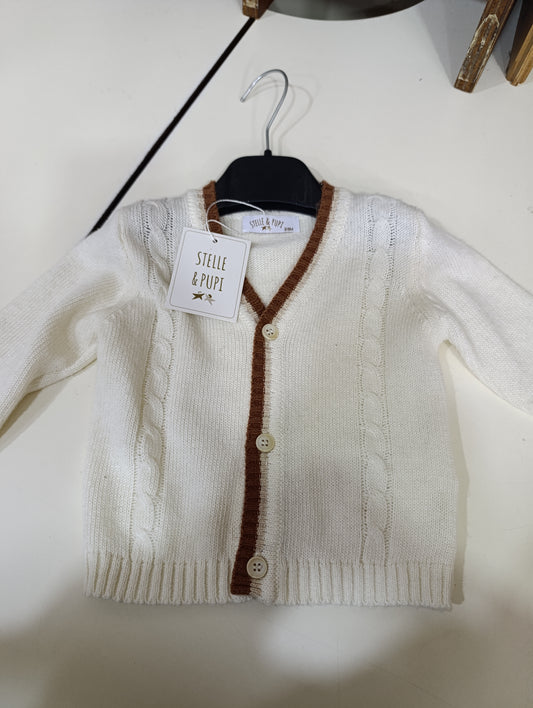 Maglioncino Neonato Stelle & Pupi 3-6 Mesi - Lana Leggera