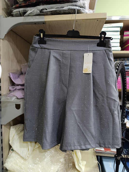 Gonna Pantalone Donna Grigia con Strass | Taglia Unica | Made in Italy J K Fashion