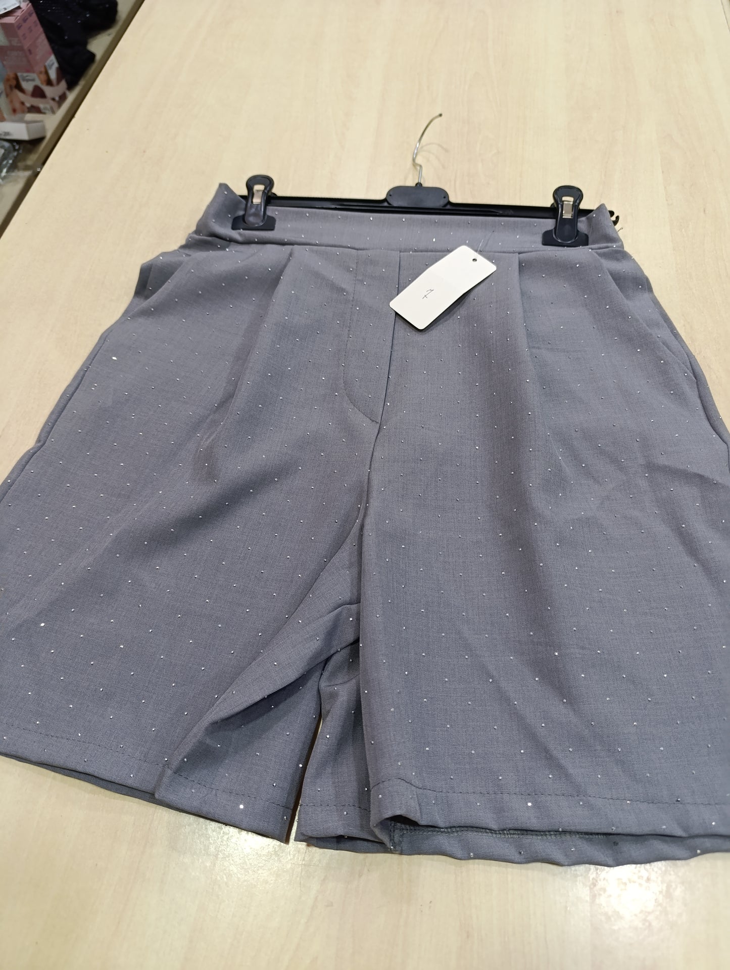 Gonna Pantalone Donna Grigia con Strass | Taglia Unica | Made in Italy J K Fashion