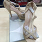 Sandali Tacco Alto Donna 38 Beige Strass | Ronda | Nuovi con Scatola