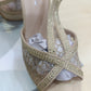 Sandali Tacco Alto Donna 38 Beige Strass | Ronda | Nuovi con Scatola