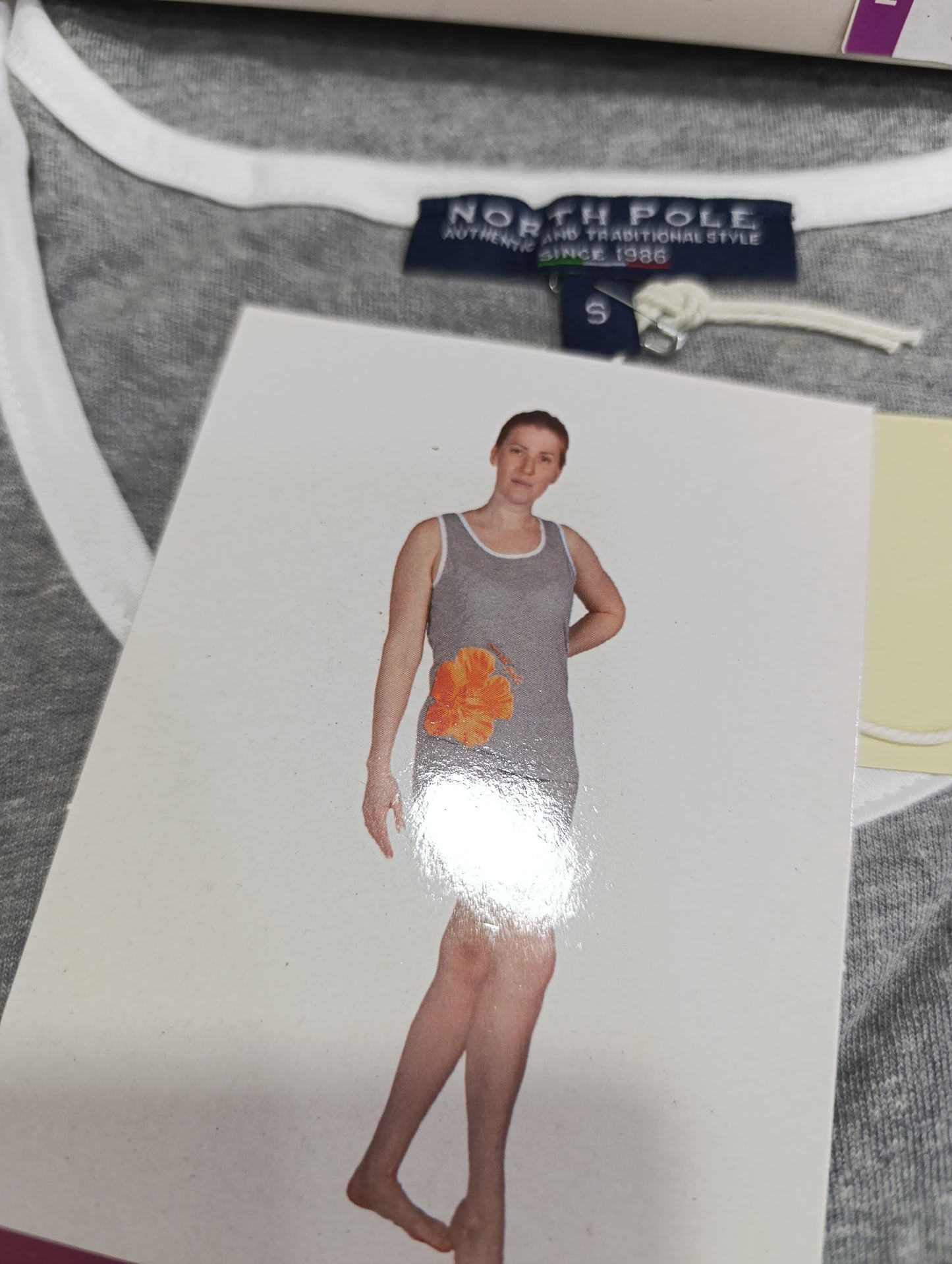 : Pigiama Donna North Pole Spalla Larga Cotone Grigio Melange - Tg S