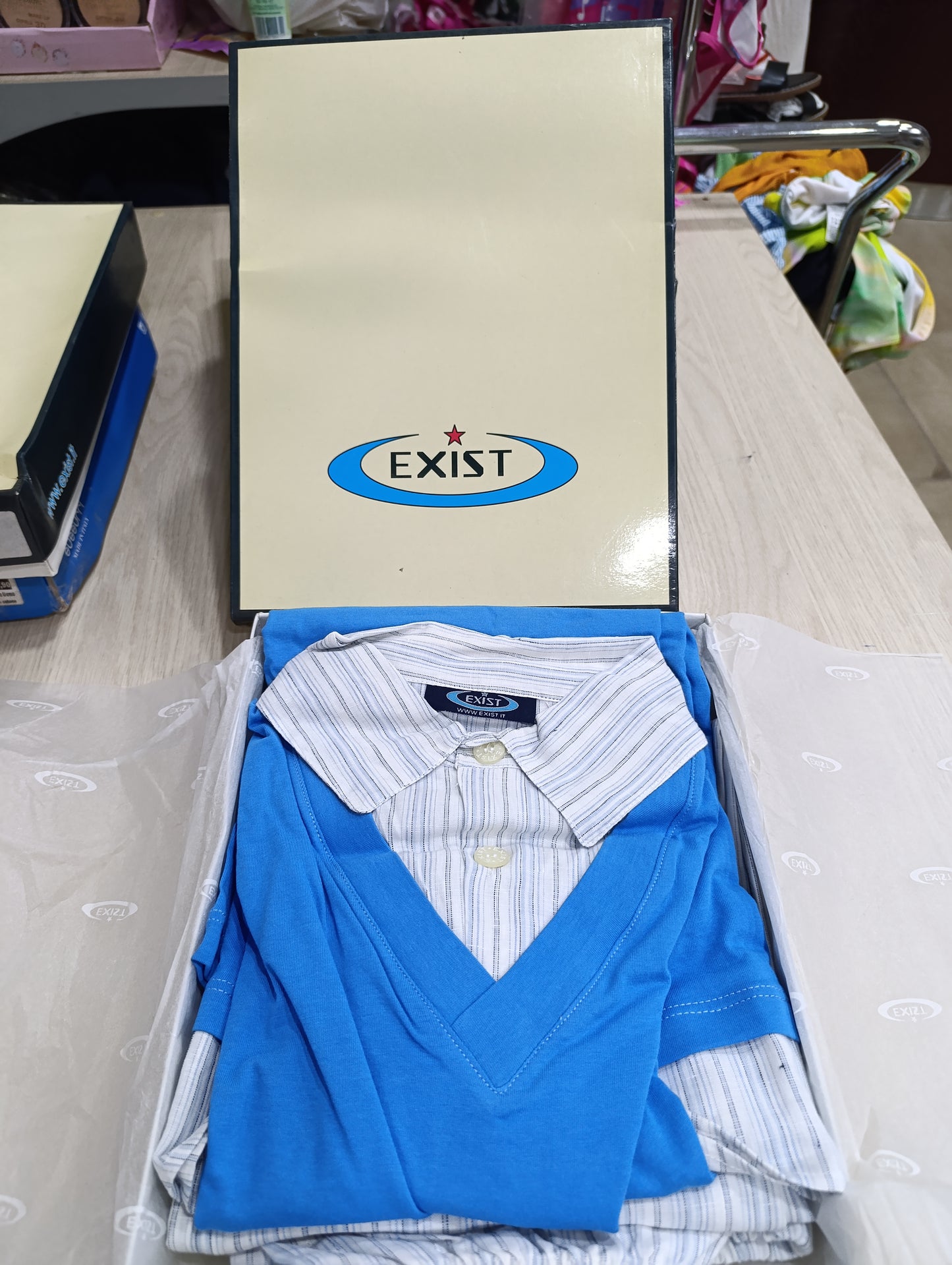Pigiama uomo cotone manica lunga scatolato a 4 euro