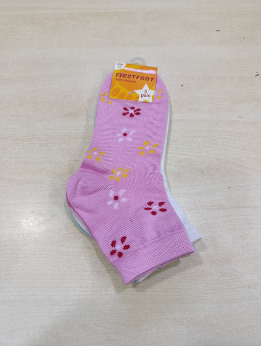 Calzini bambina in cotone a 1 euro pacco da 3 pezzi