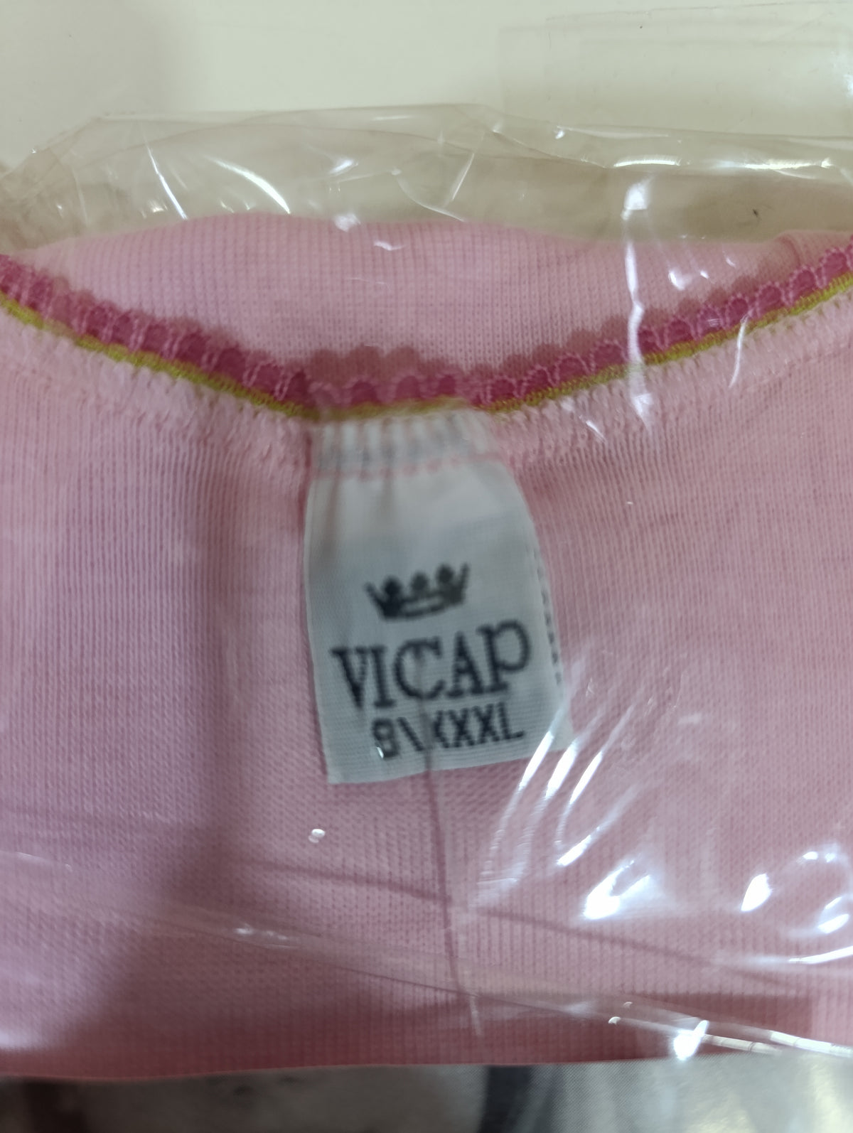 Maglietta Intima Bimba in Cotone Caldo VICAP - Rosa con Bordino - 8 Anni
