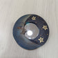 Specchio da Parete in Legno - Luna e Stelle - Specchietto Rotondo Decorativo Etnico