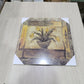 Quadro in Legno Vintage con Tulipani Gialli - Stile Classico Shabby Chic - 30x30 cm